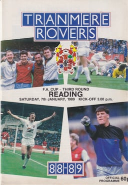 Tranmere Rovers v Reading Match Programme 1989-01-07